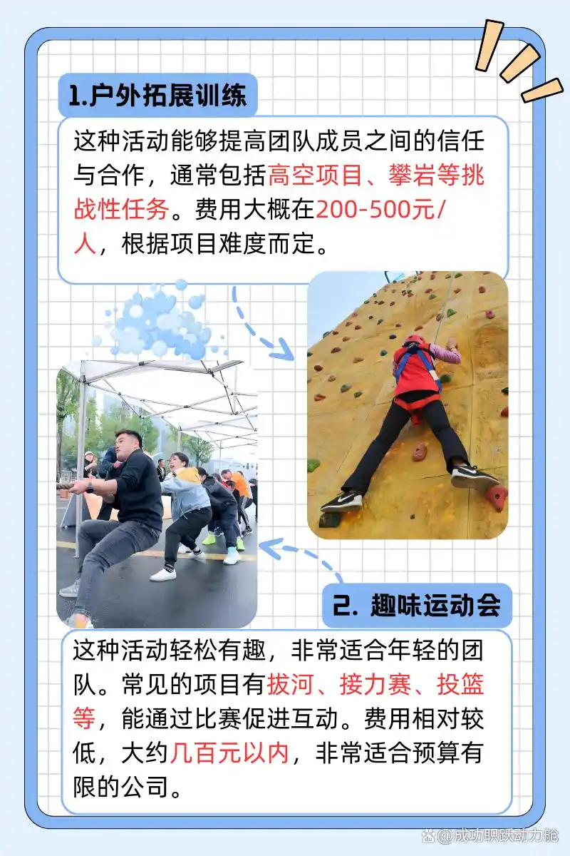 企业员工团建项目有哪些_团队凝聚力提升活动_公司团建活动类型